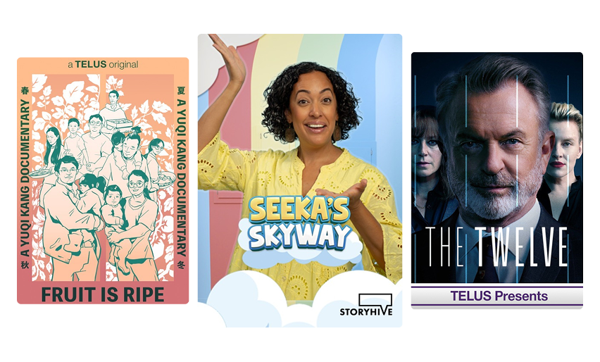 Affiches originales de TELUS pour Vivre de la Mer, Creamerie et Kalinga.