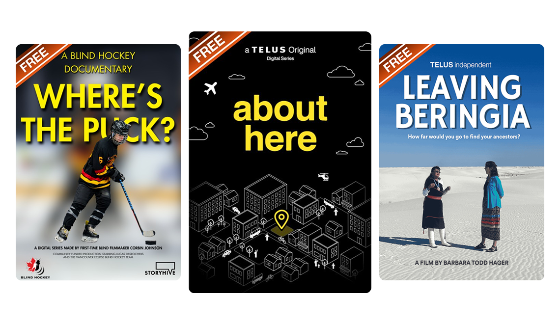 TELUS Originals posters for Plastic People, The Chef, and The Newsreader.