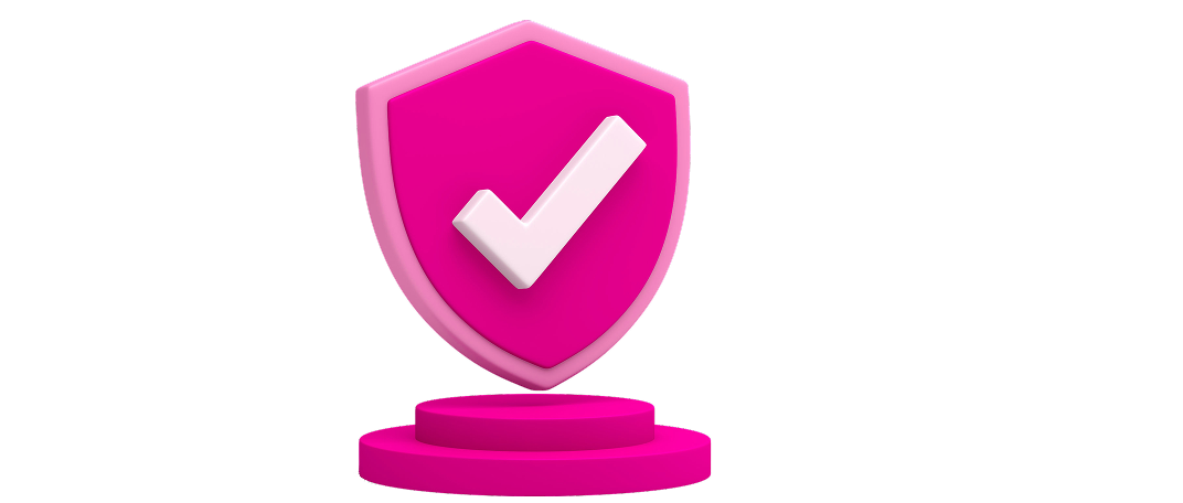 In the image, a shield displays a checkmark.