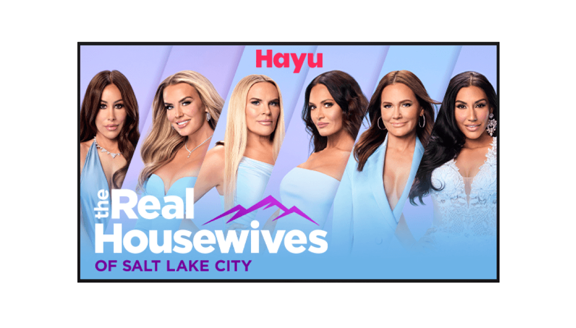 Écran montrant The Real Housewives of Salt Lake City sur Hayu.