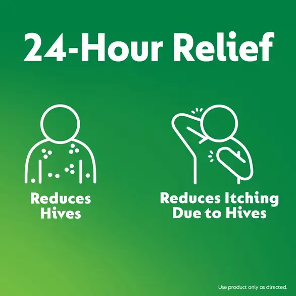 24- Hour Relief for Reducing Hives and Reducing Itching due to Hives