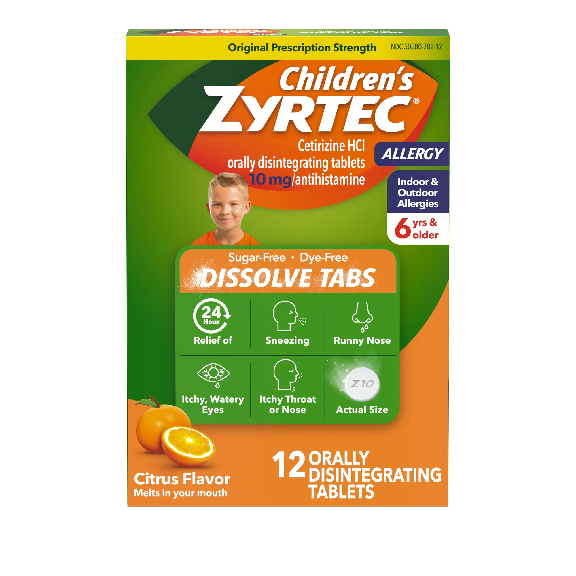 Children's ZYRTEC®  Dissolve Tabs 12 count Front of the pack