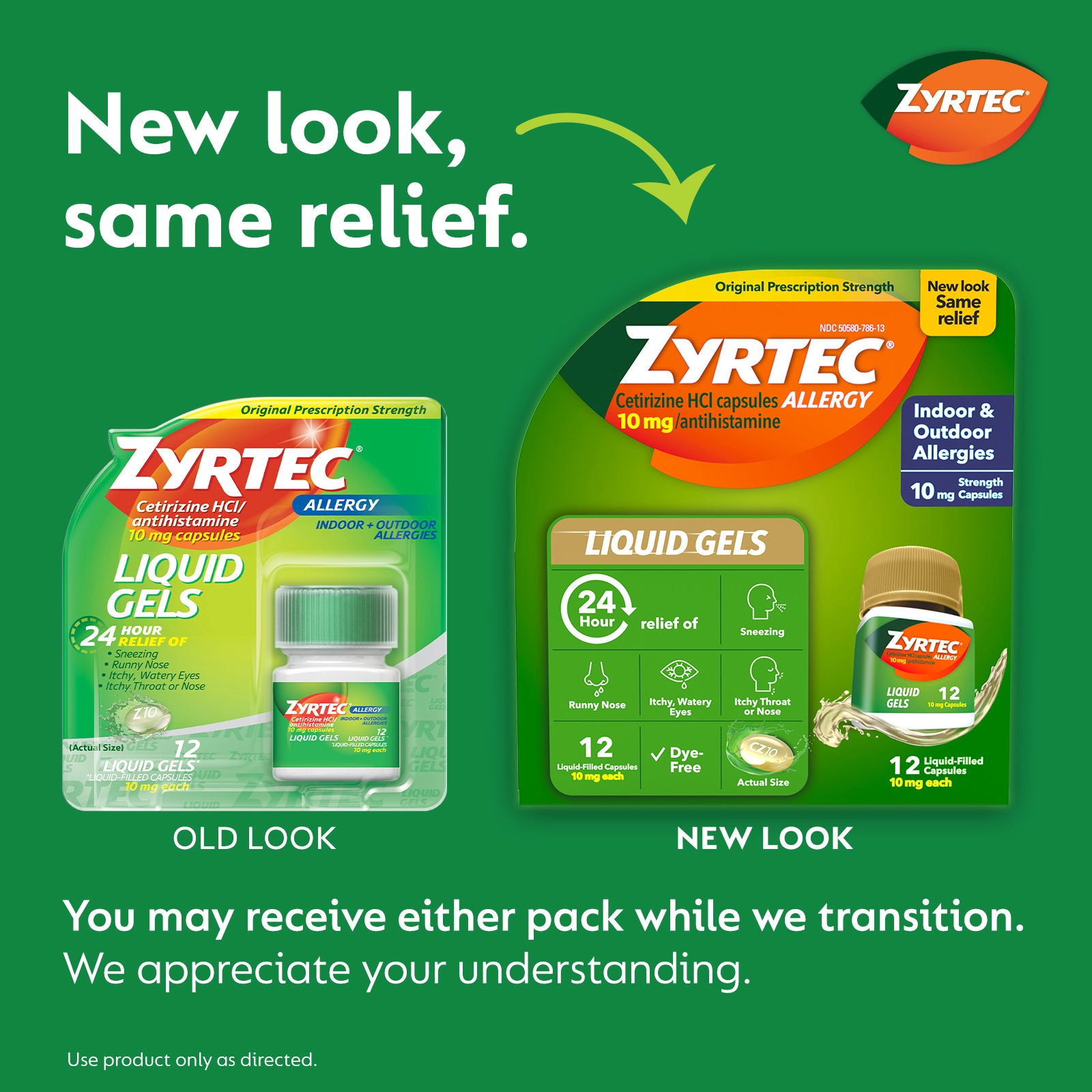 Transition image showing the old vs. new packaging