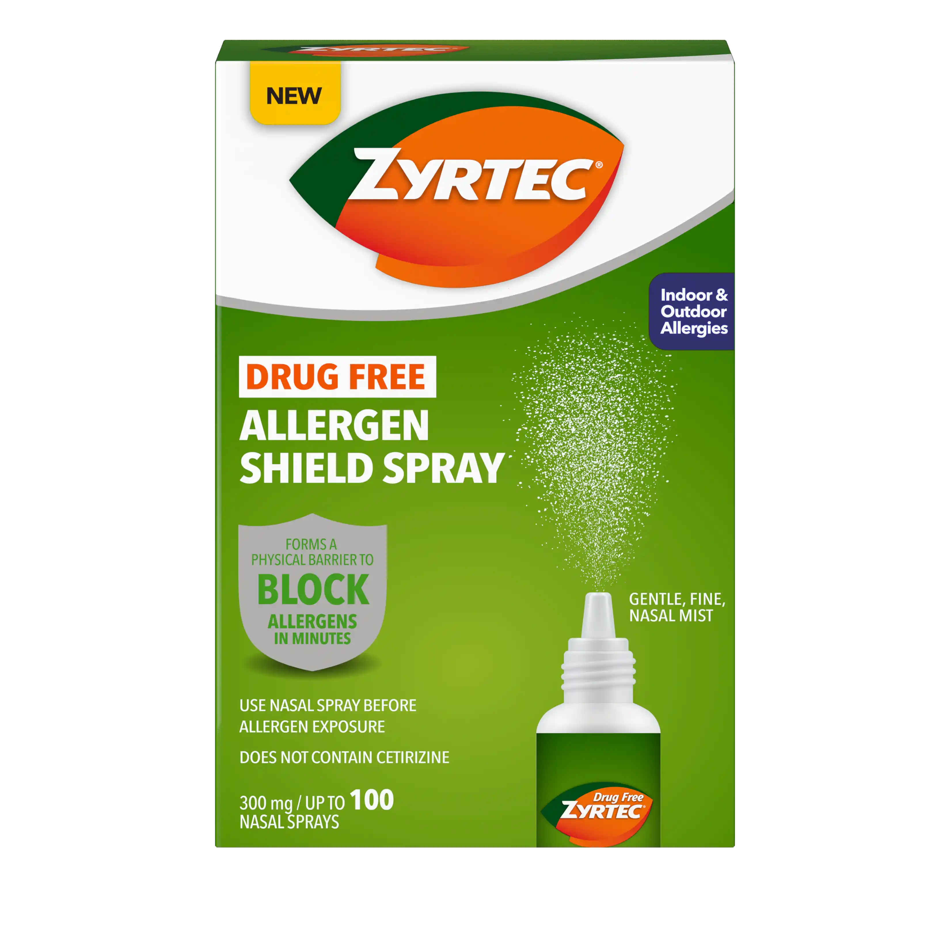 ZYRTEC® Allergan Shield Spray 100 ct Frontpack