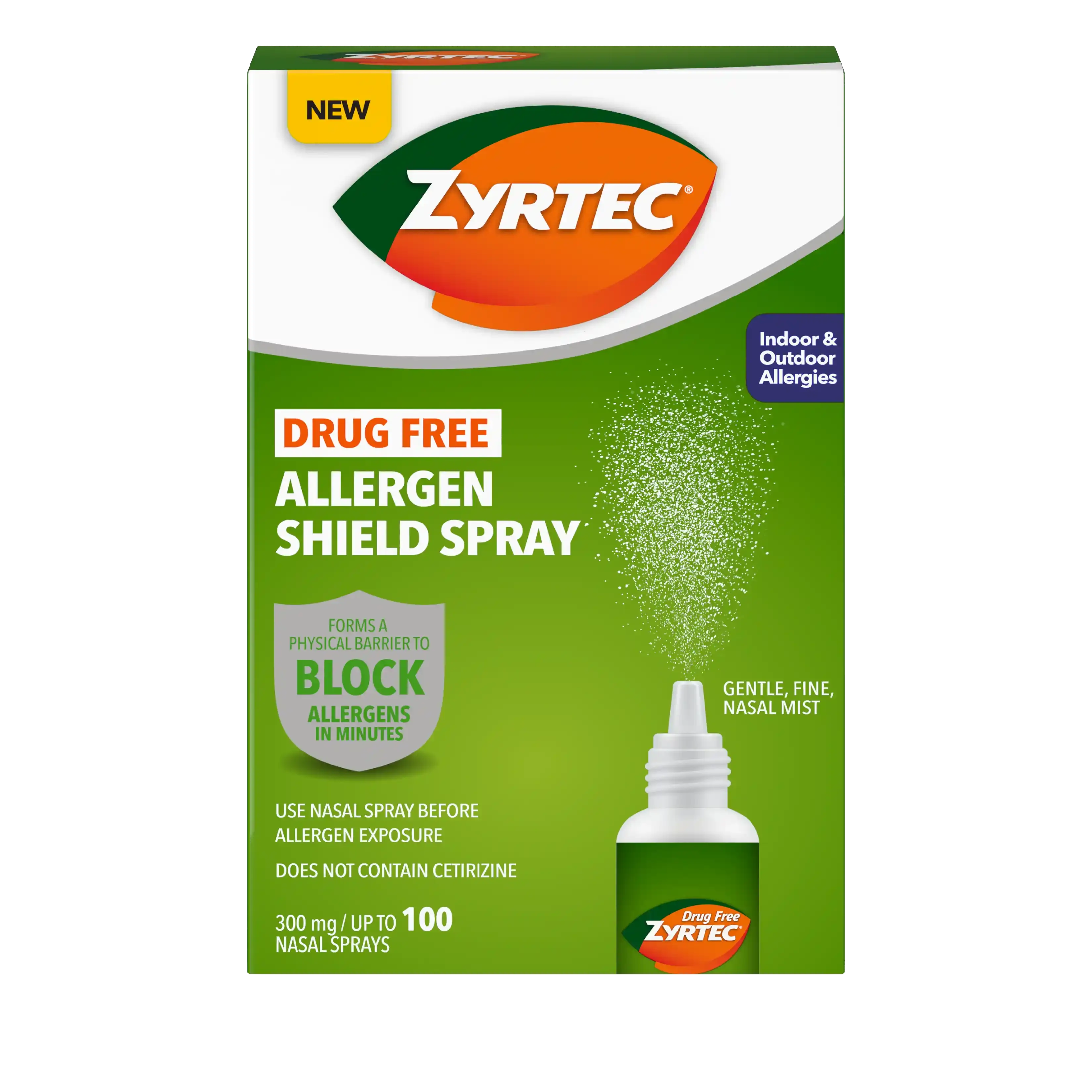 ZYRTEC® Allergan Shield Spray 100 ct Frontpack