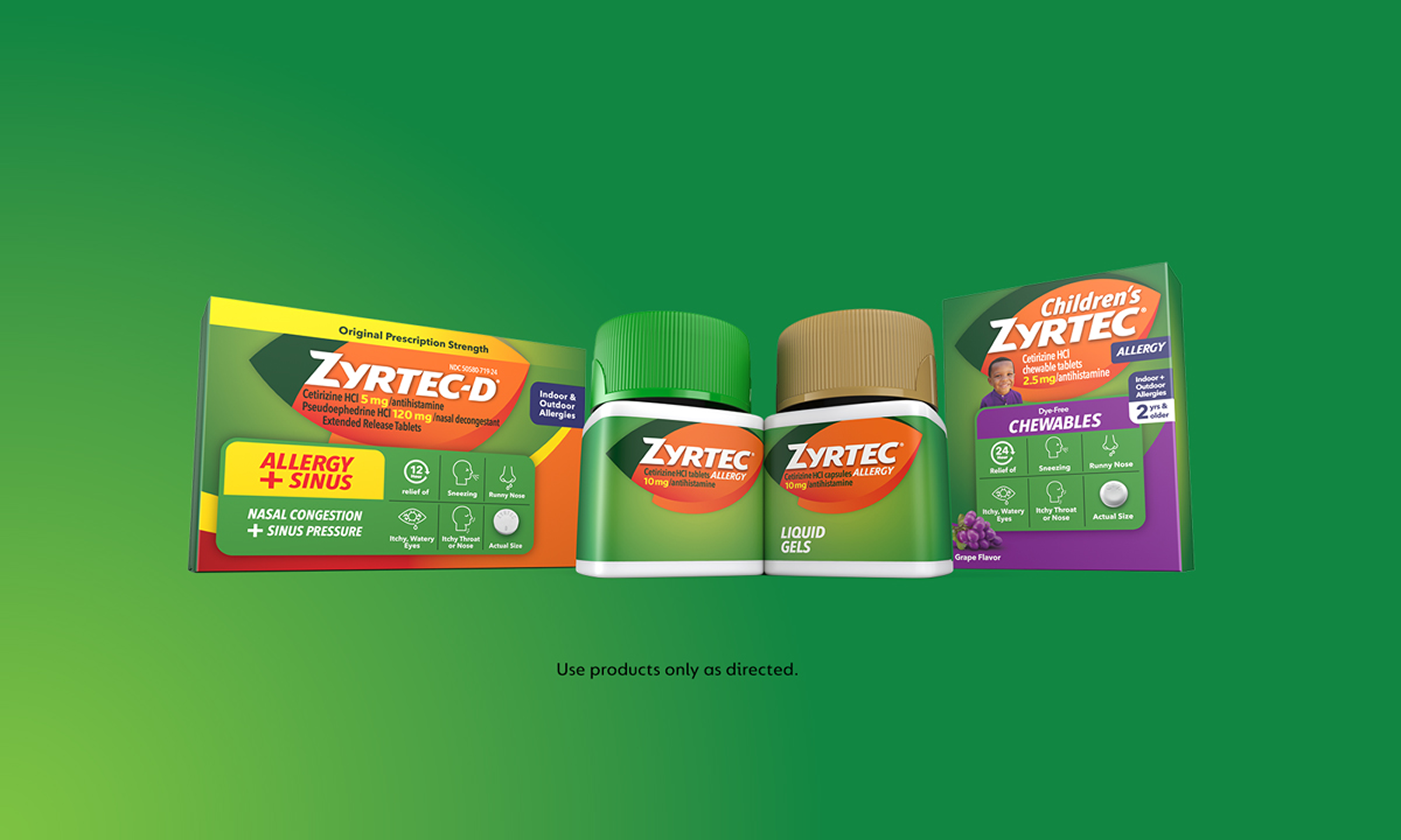 Group shot of ZYRTEC® products