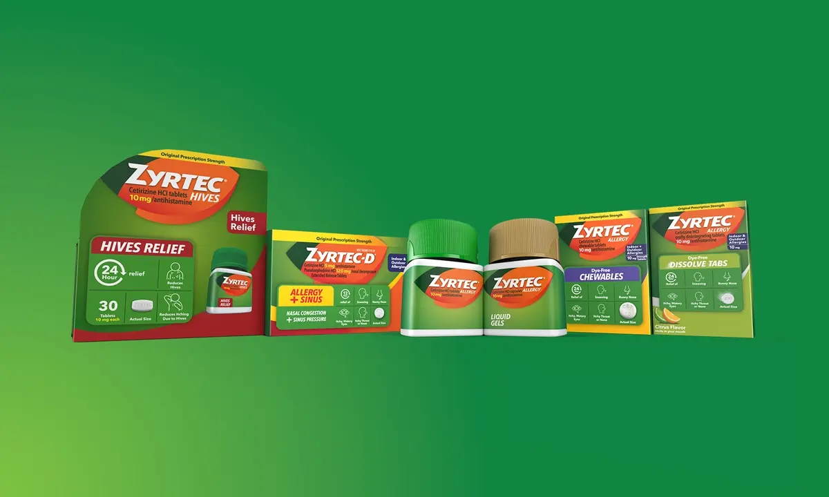 Old & new packaging noting that new outer packaging is 100% plastic-free