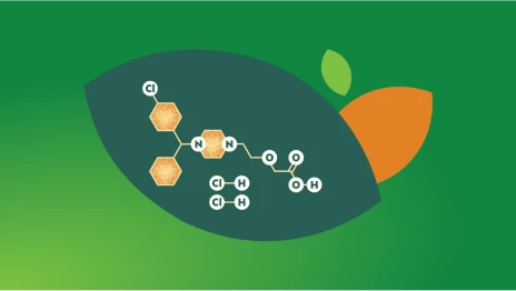 Estructura química del clorhidrato de cetirizina