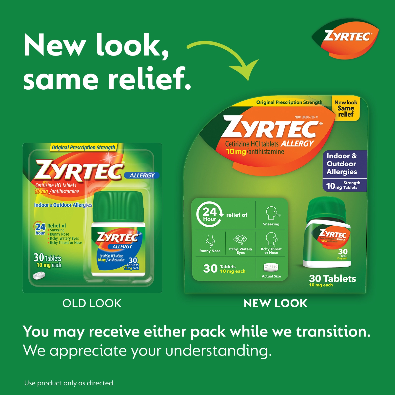 Transition image showing the old vs. new packaging