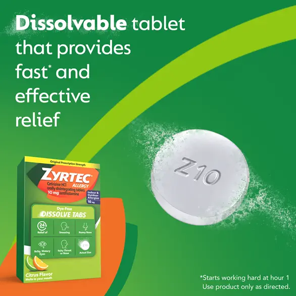 ZYRTEC® 24 Hour Allergy Relief Dissolve Tablets | ZYRTEC®
