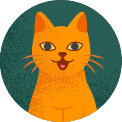 Orange cat with pet dander