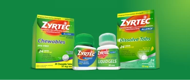 ZYRTEC® para productos con cetirizina HCl para adultos y niños