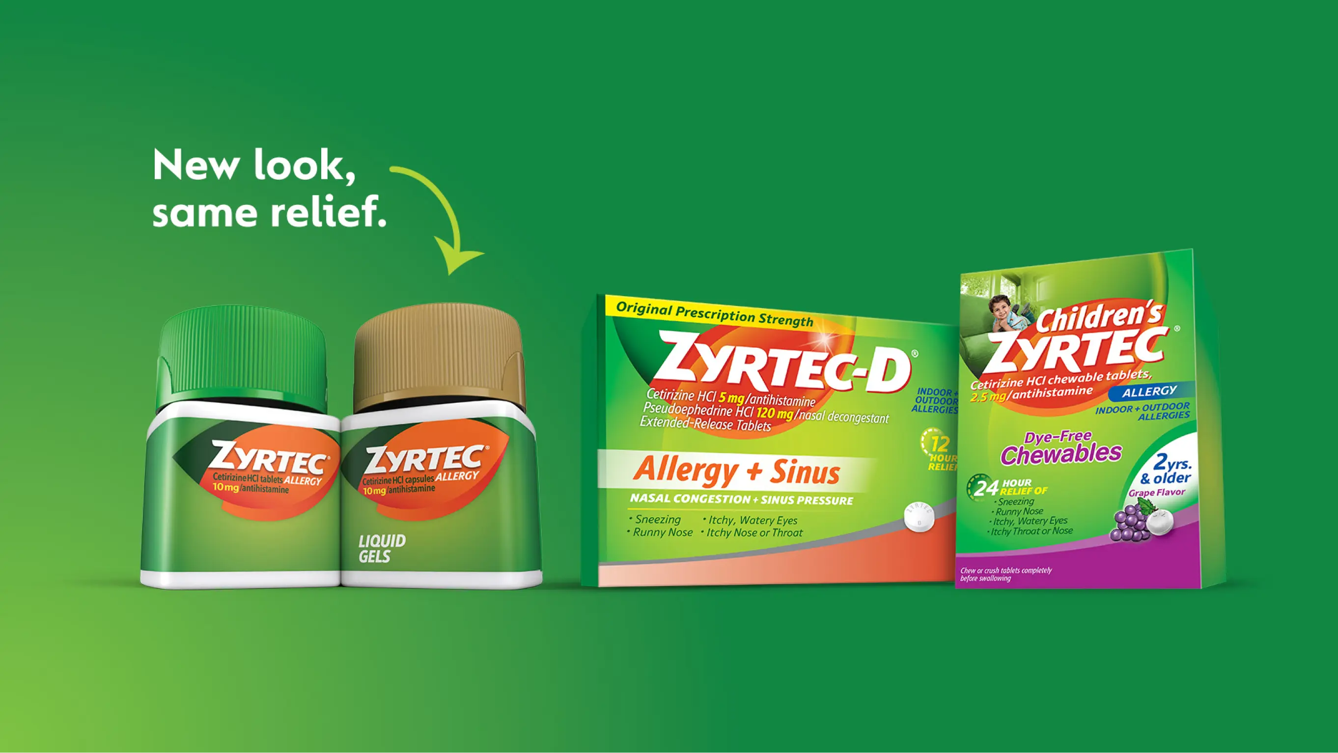 ZYRTEC® for Adult and Children's Cetirizine HCl Products