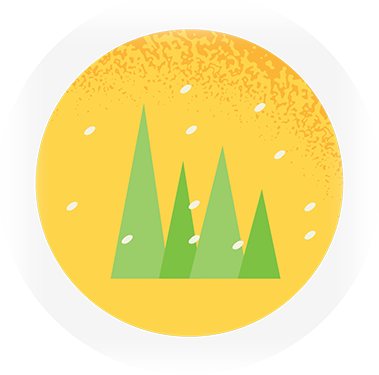 Illustration of grass and grass pollen particles