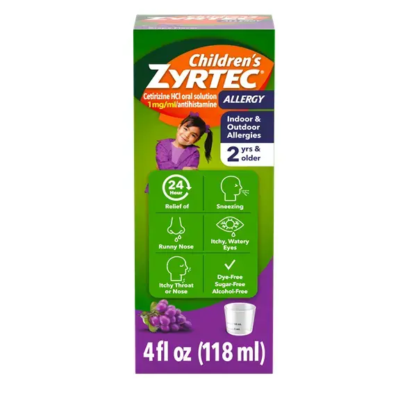 Front of package image of Children's ZYRTEC®  Grape Syrup