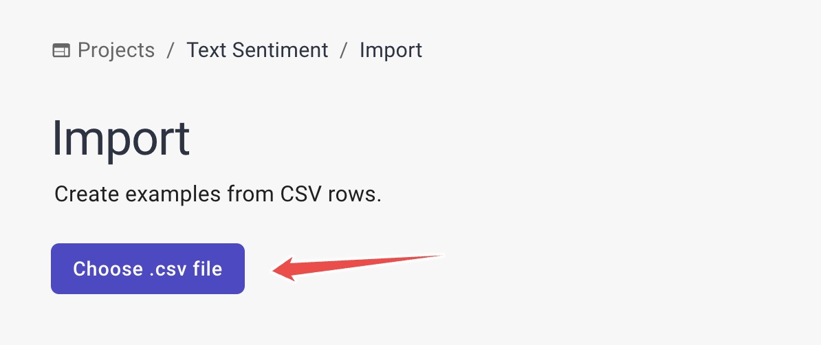 Choose dataset CSV to import