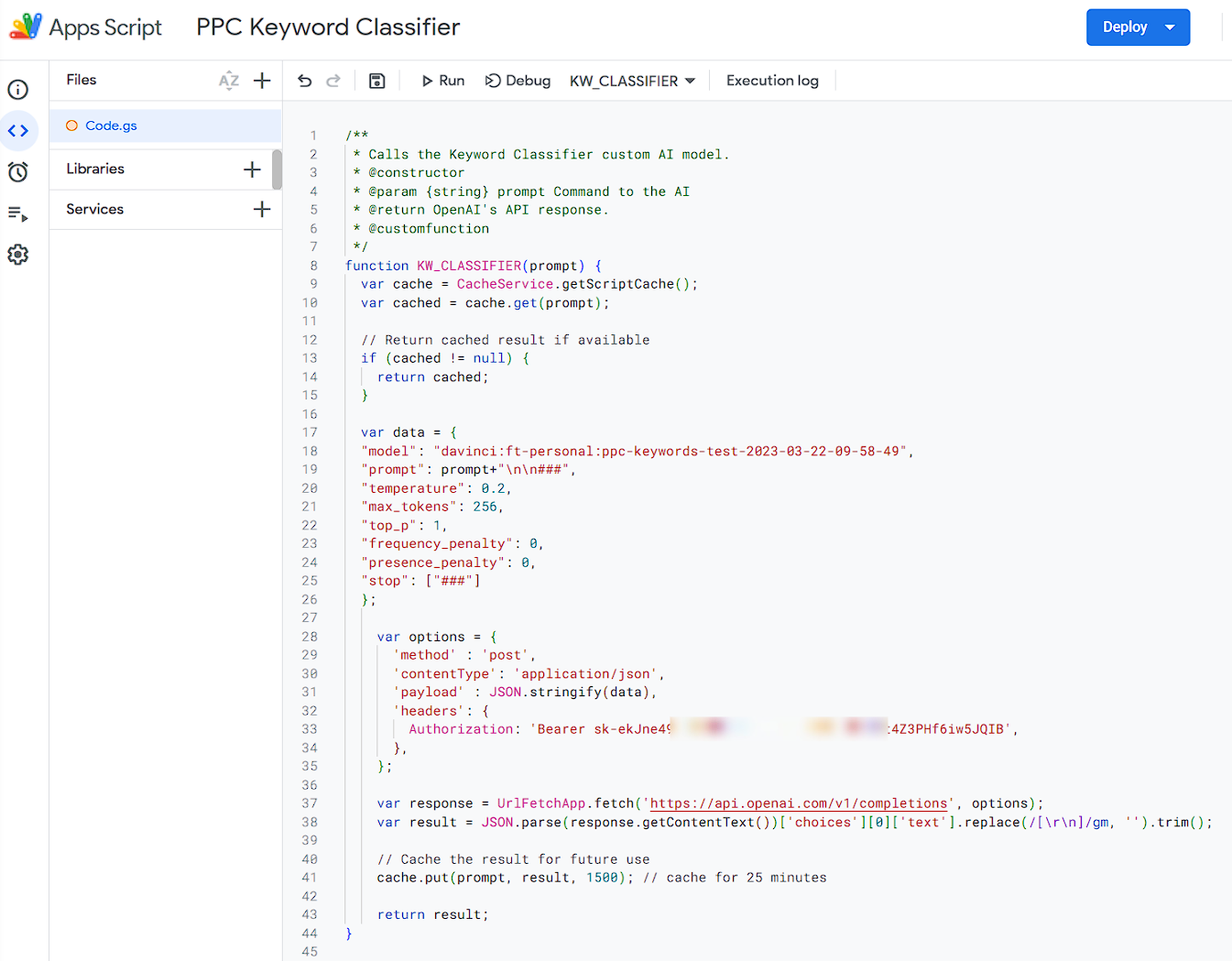 PPC Keyword Classifier Script