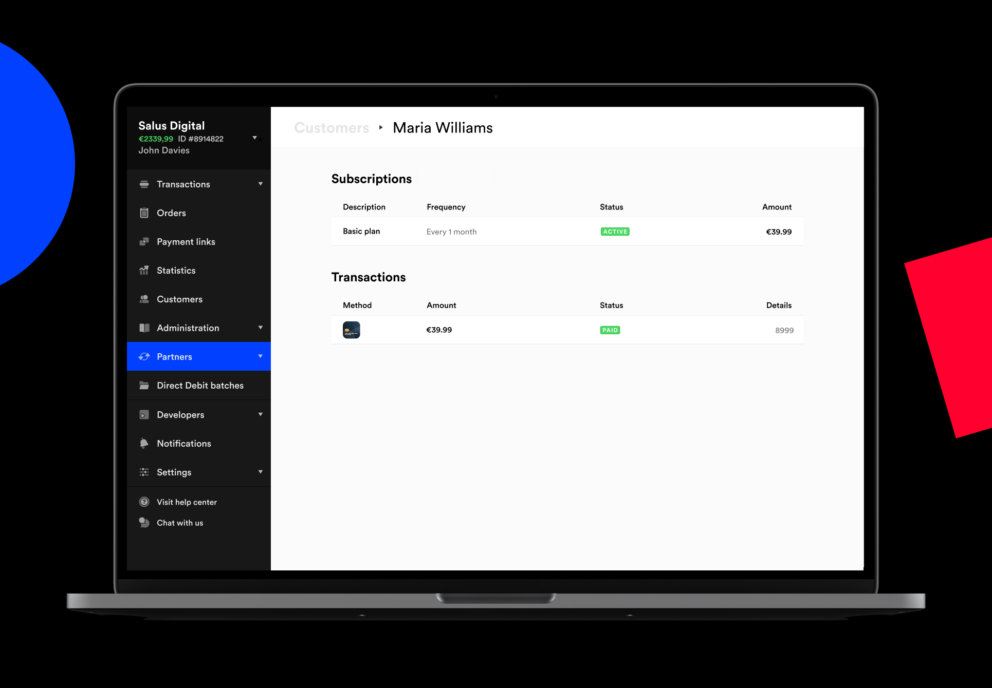 Mollie payment dashboard
