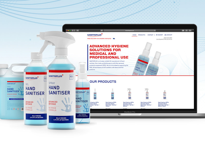Sanitisplus sell their products on a custom online shop.