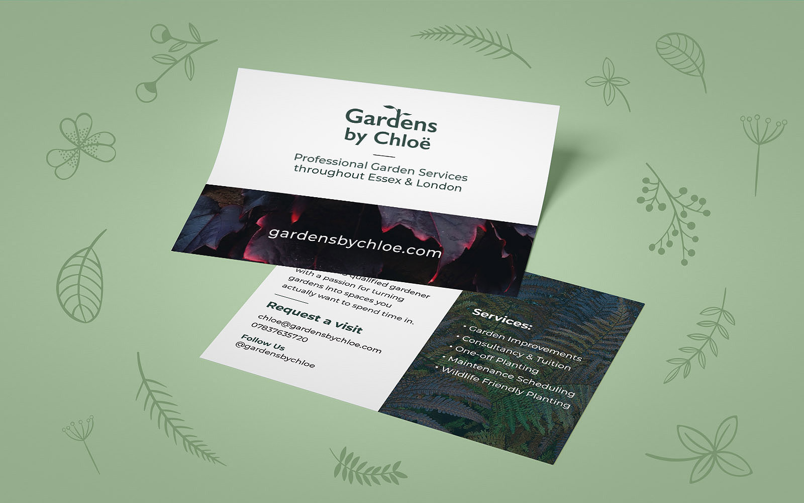 Flyers designed and printed for Gardens by Chloë
