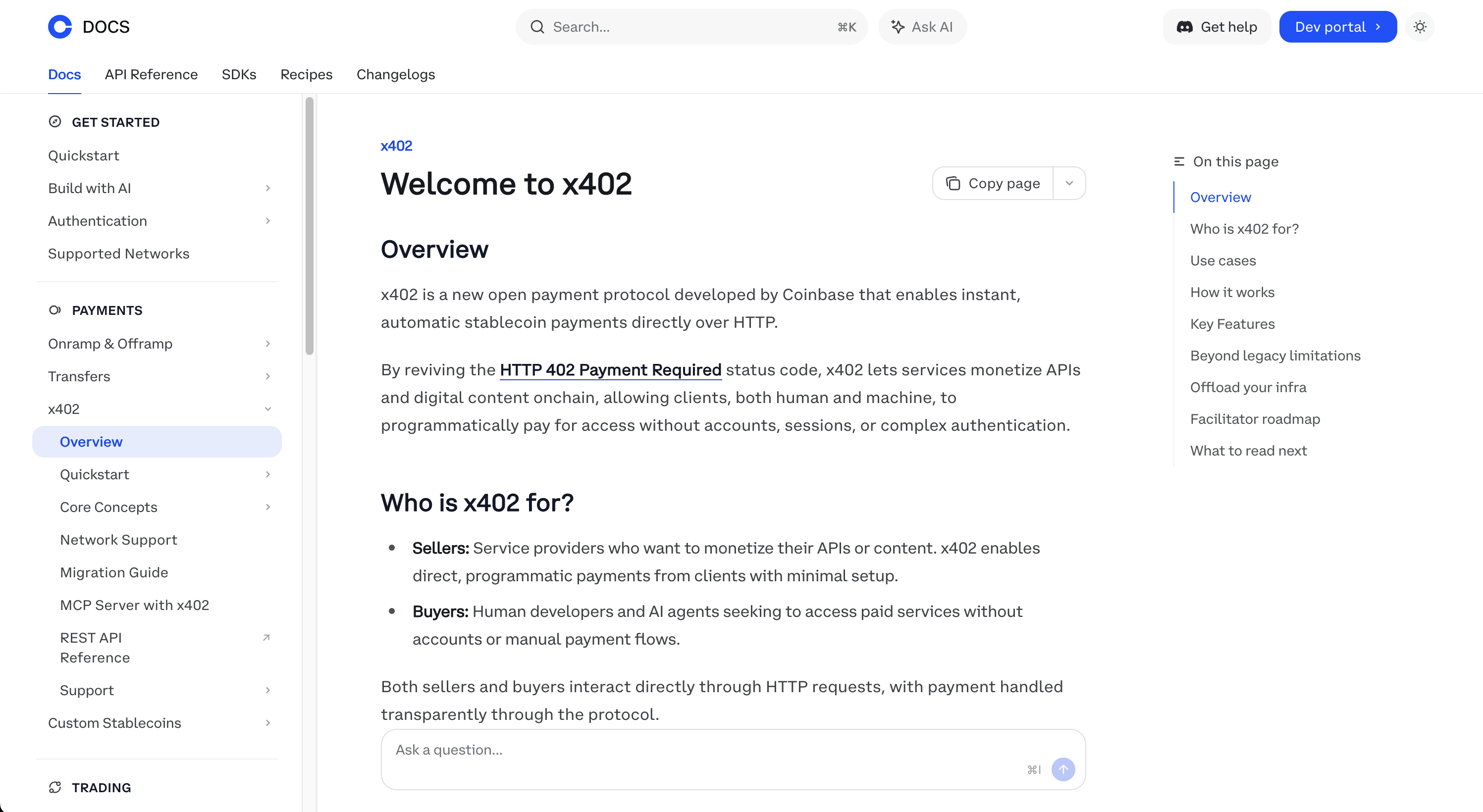 Coinbase Stablecoin 402 Payments