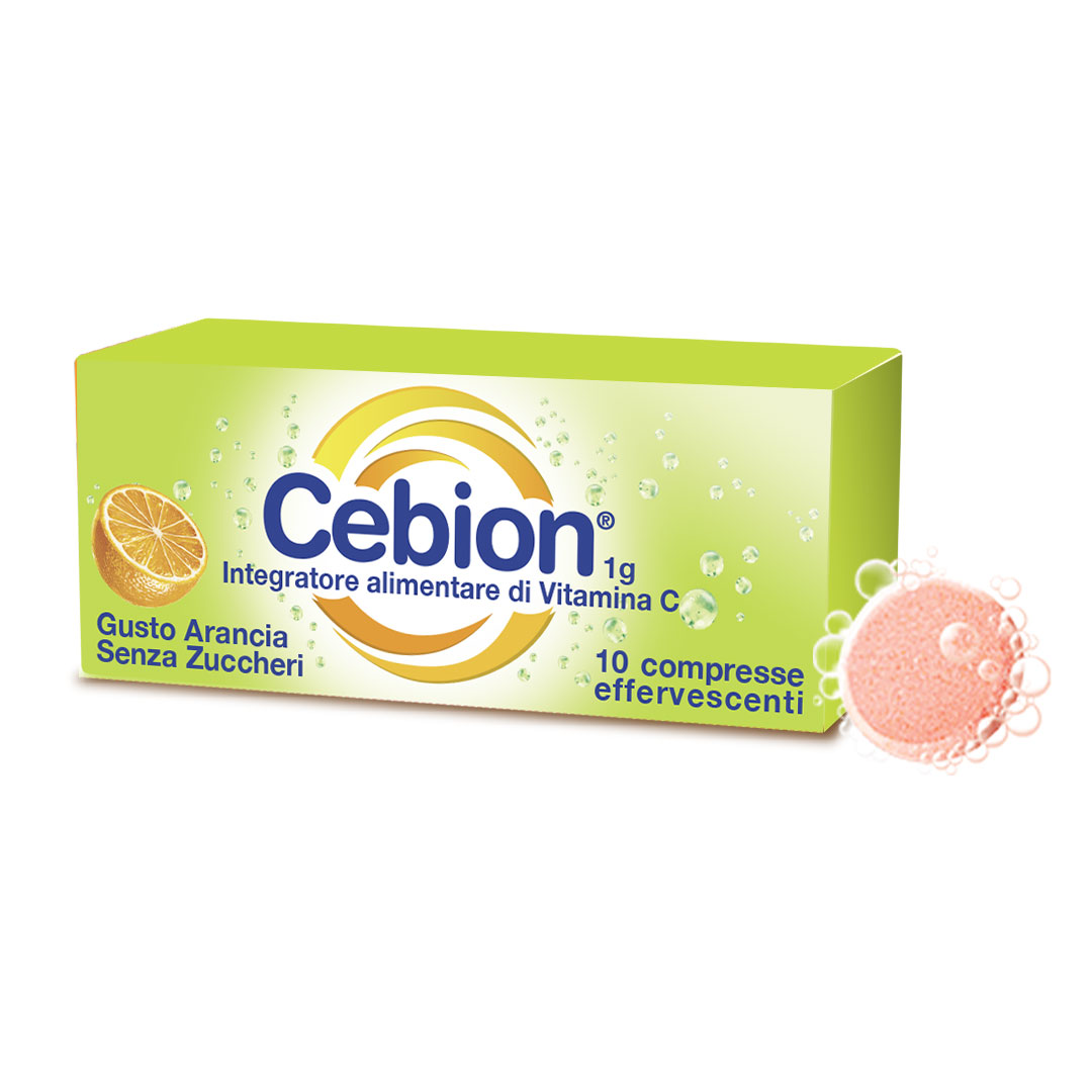 Compresse cebion effervescenti vitamina c gusto arancia senza zucchero