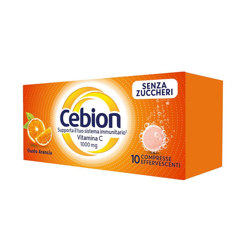 Compresse cebion effervescenti vitamina c gusto arancia senza zucchero