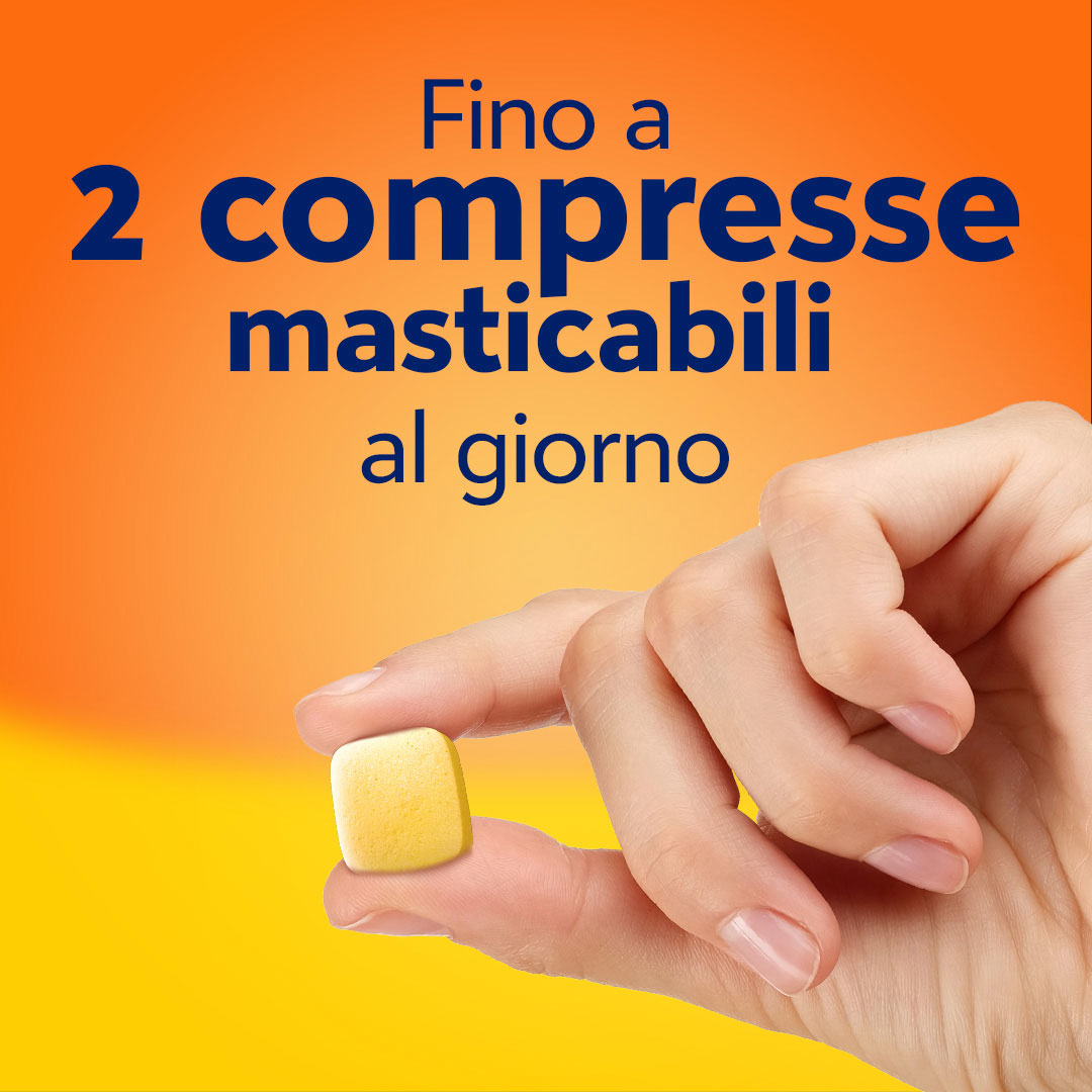 Fino a 2 compresse masticabili al giorno