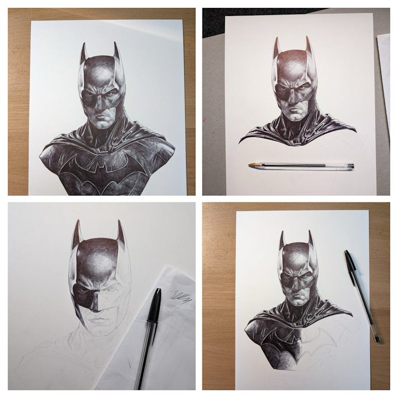 Batman Bust with BIC pen by Ketmo