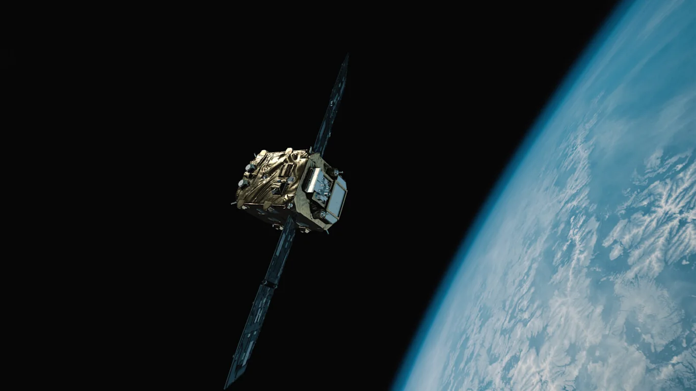 CG Image of ADRAS-J Orbiting Earth with Angle