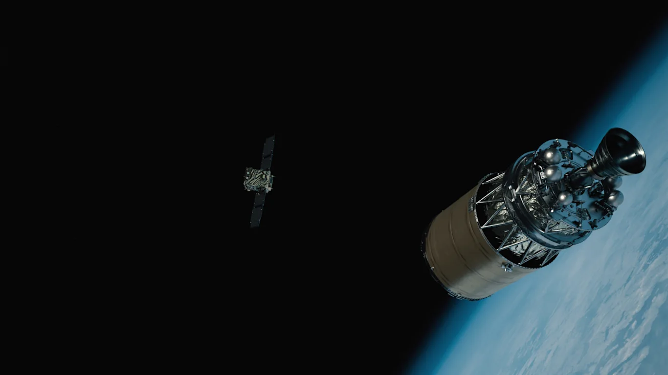 CG Image of ADRAS-J with Close Up of Debris