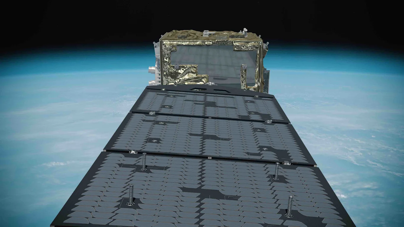 CG Image of ISSA-J1 with Solar Panels Close Up