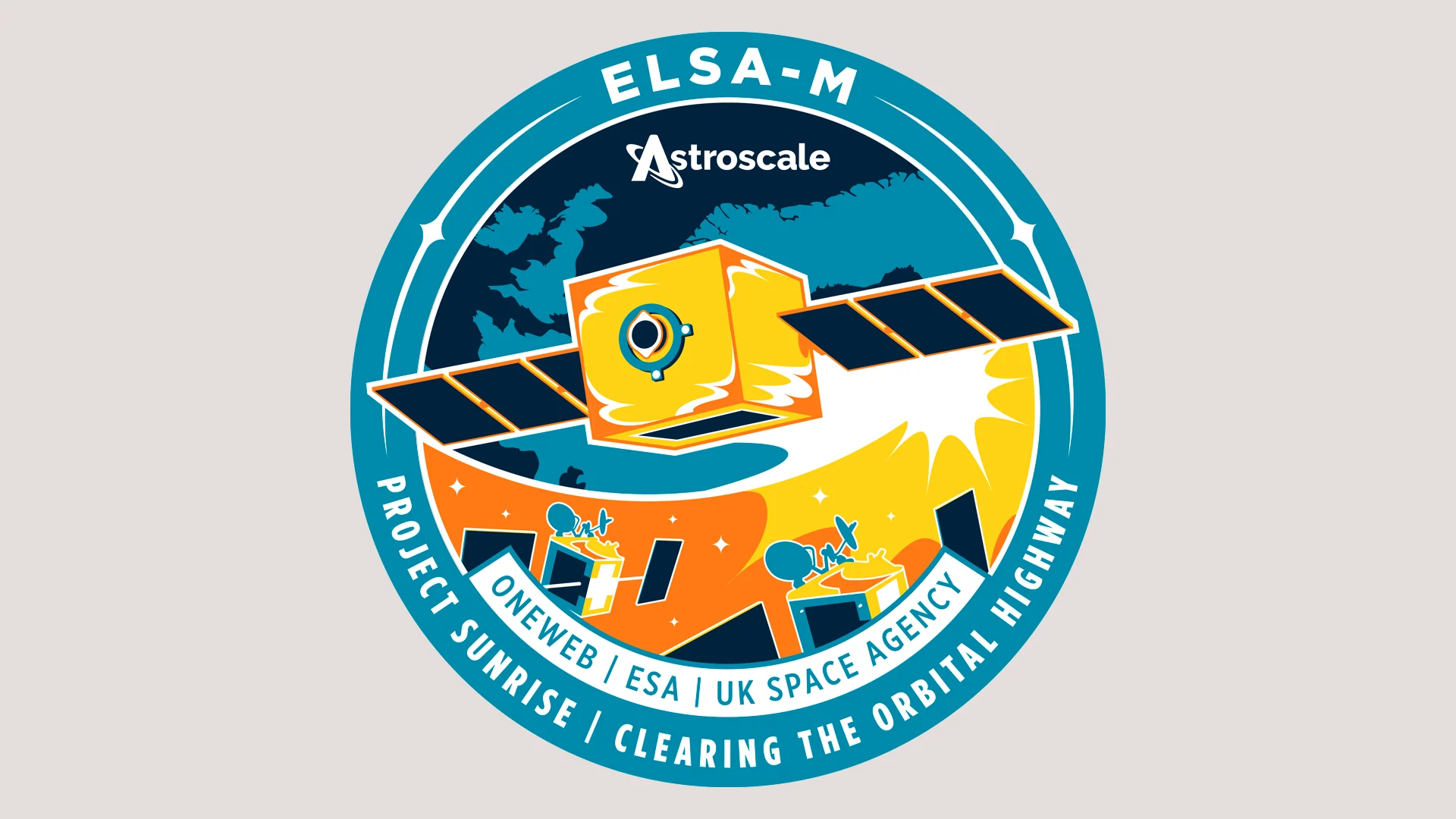 The ELSA-M Mission Patch on a blank background.