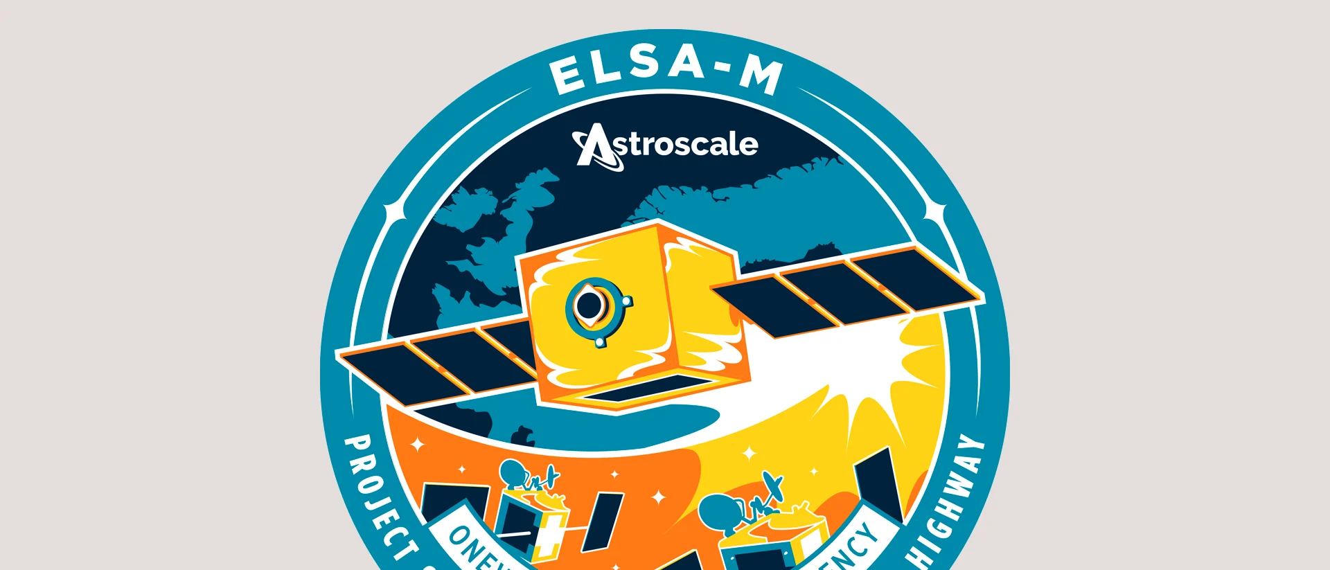 The ELSA-M Mission Patch on a blank background.