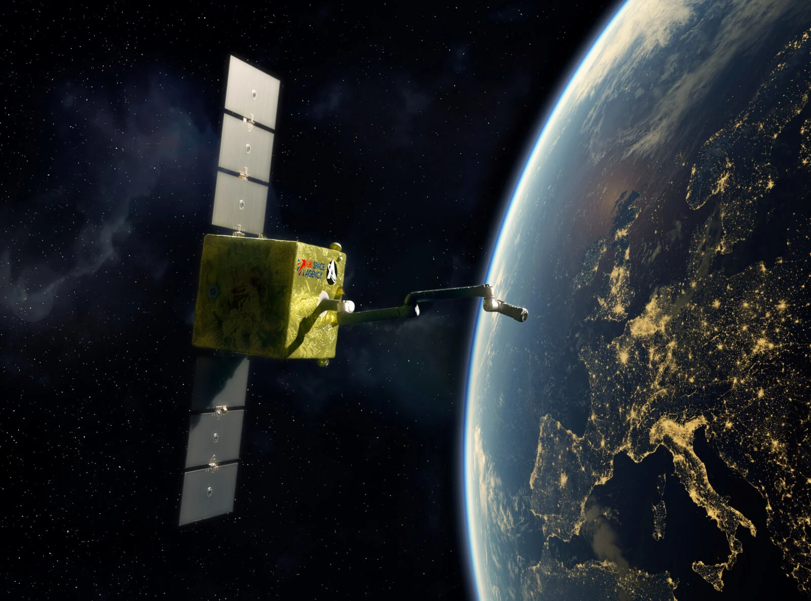 CG Image of COSMIC Arm Extended Earth Background