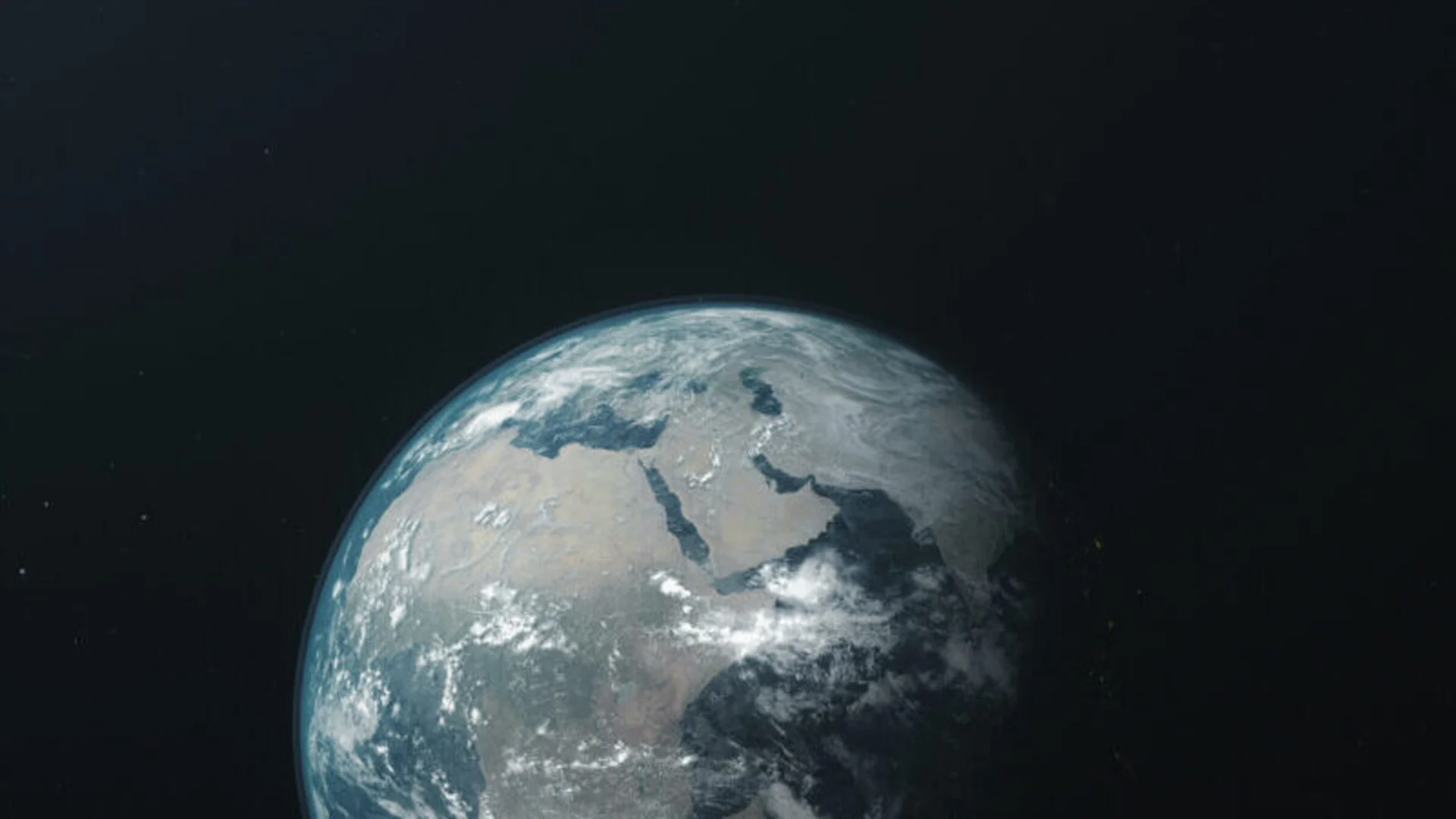 Earth orbit zoom reverse open space background