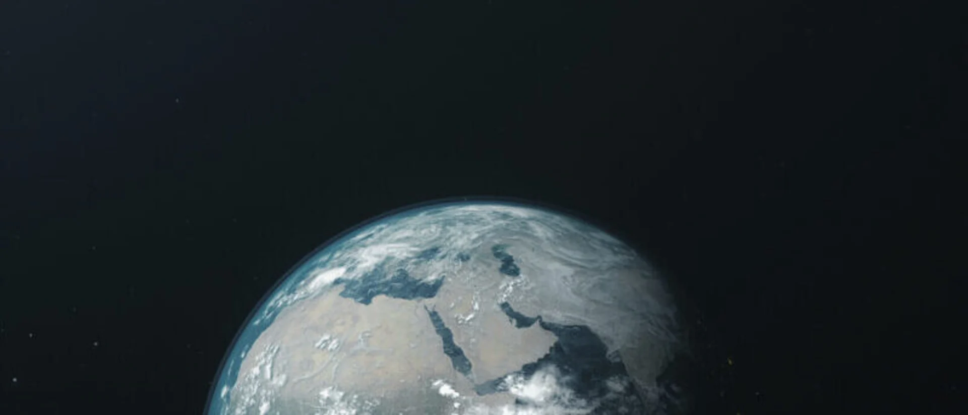 Earth orbit zoom reverse open space background