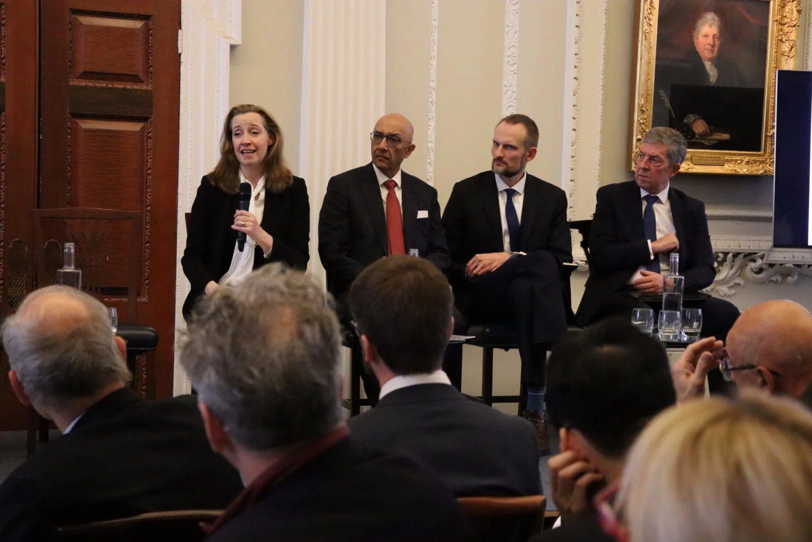 Joanne Wheeler MBE talking on the panel.