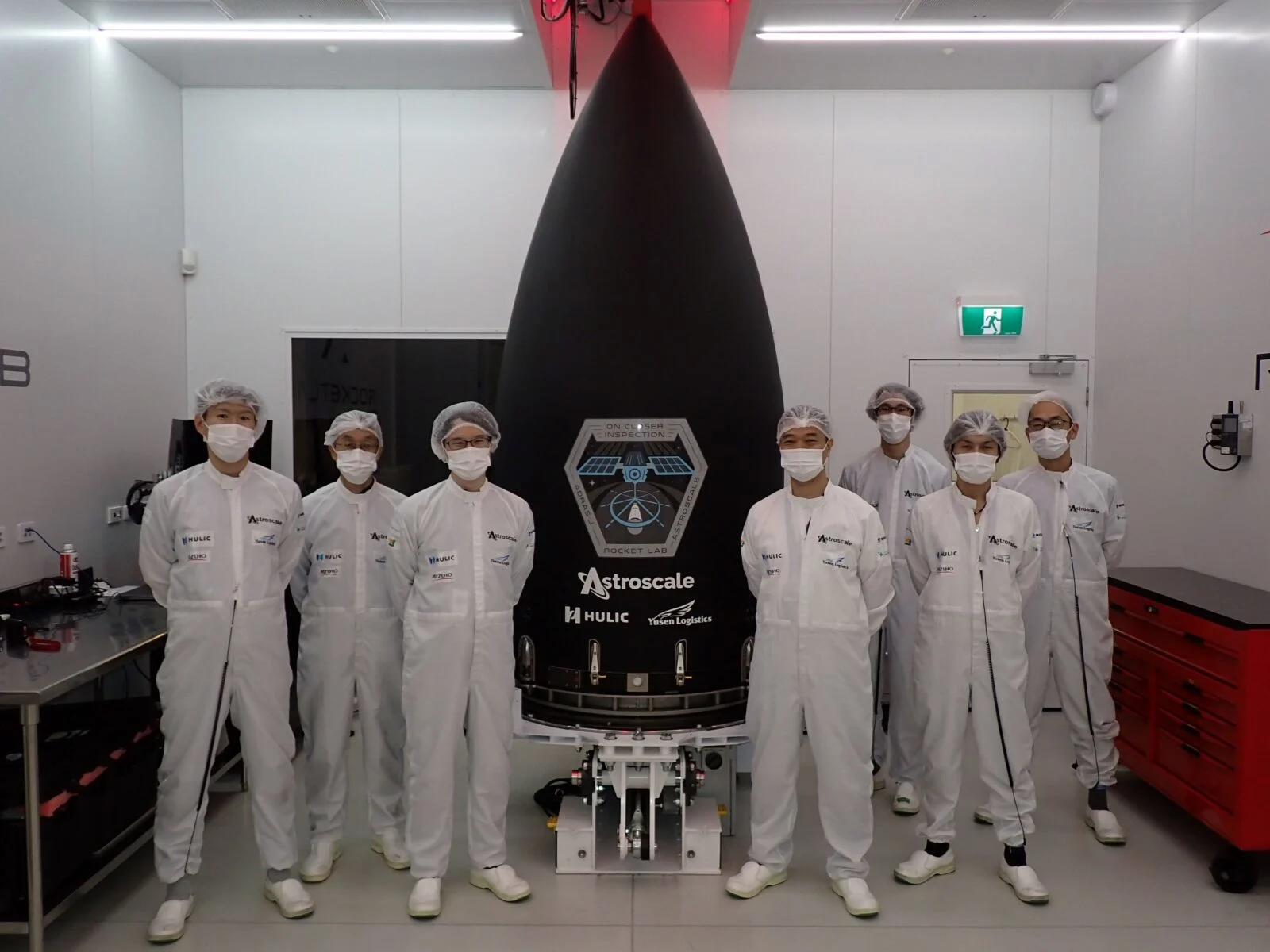 Members of Astroscale Japan's ADRAS-J Team at Rocket Lab
