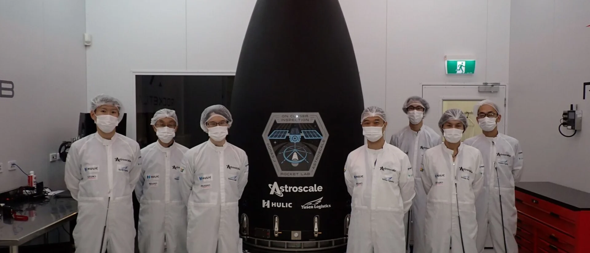 Members of Astroscale Japan's ADRAS J Team at Rocket Lab