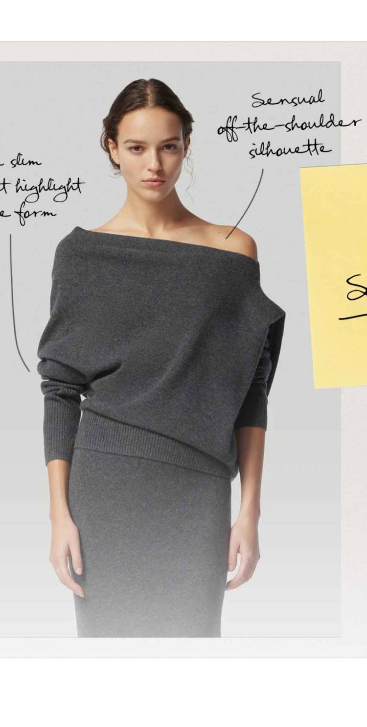 model wears altzuarra paxi sweater in grey