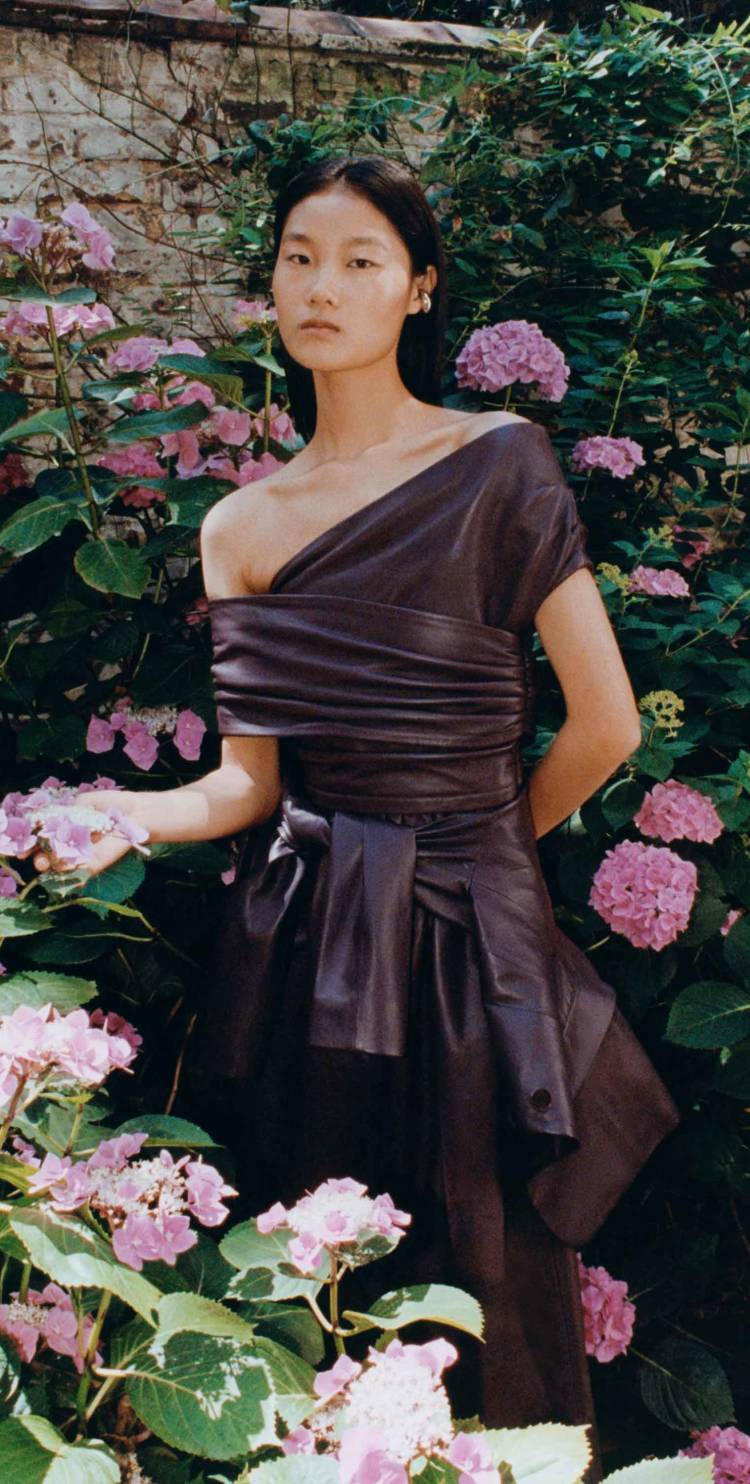 A model wears the corfu dress from altuzarra