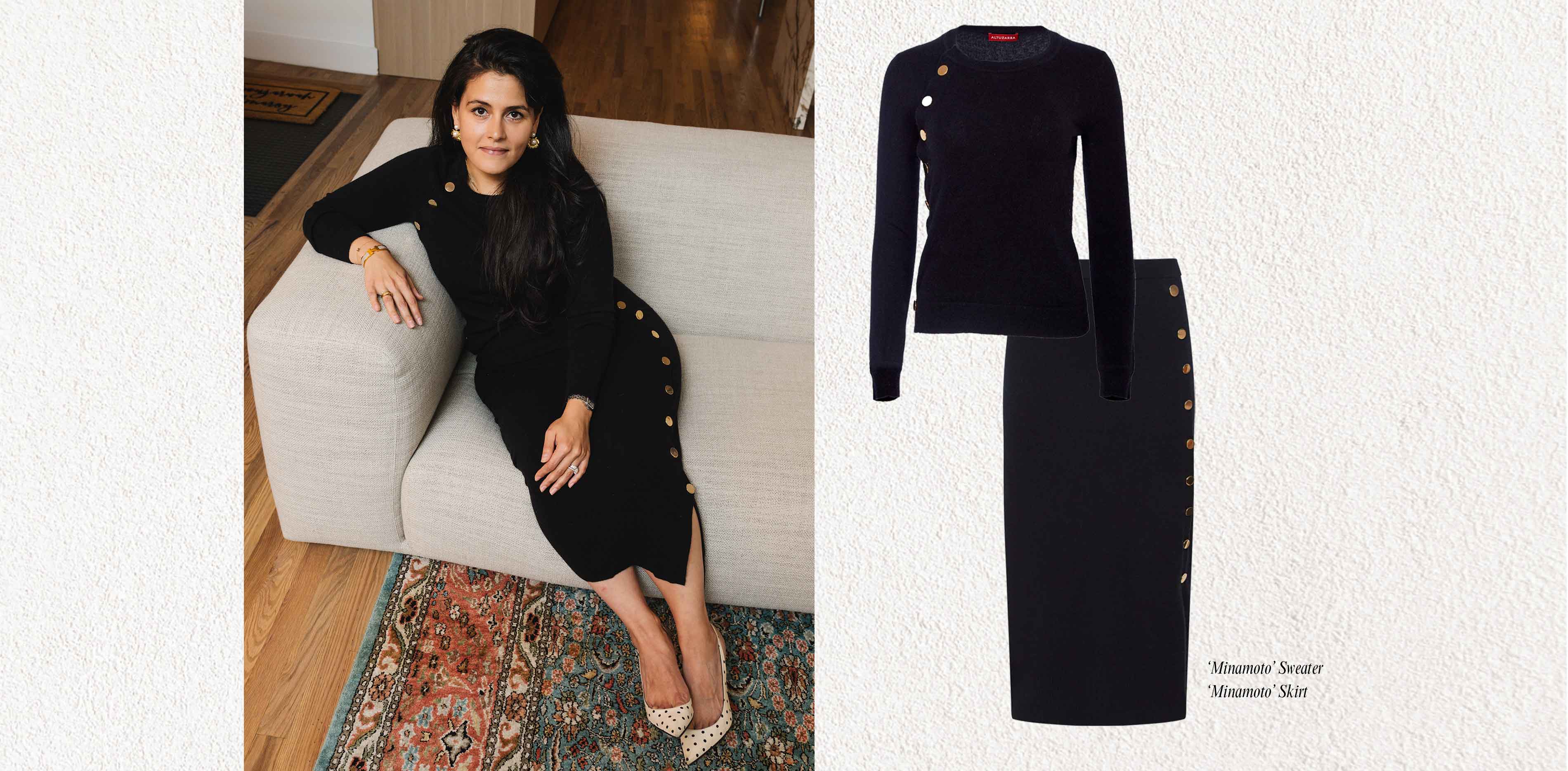 a model wears altuzarra minamoto sweater 