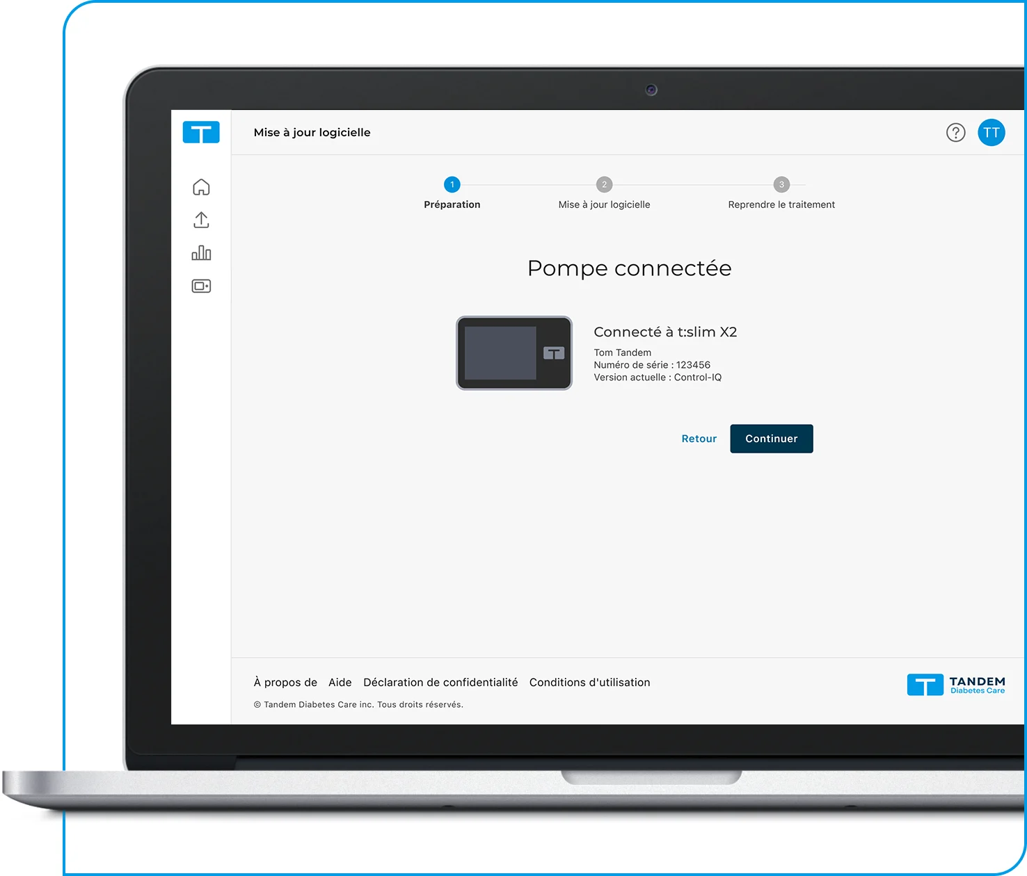 Tandem Source platform, Pump Connected screen