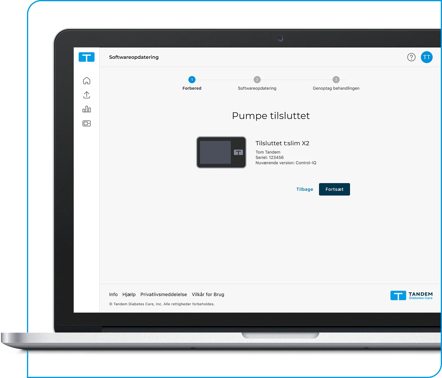 Tandem Source platform, Pump Connected screen