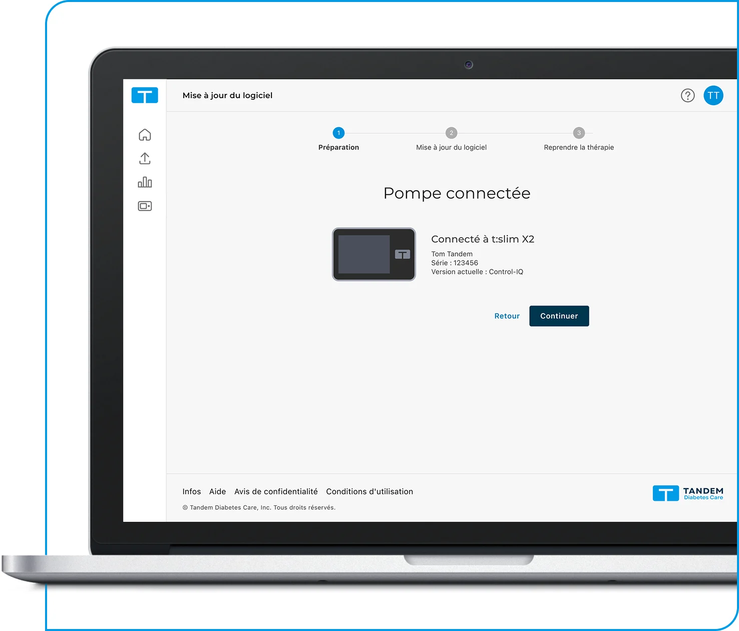 Tandem Source platform, Pump Connected screen