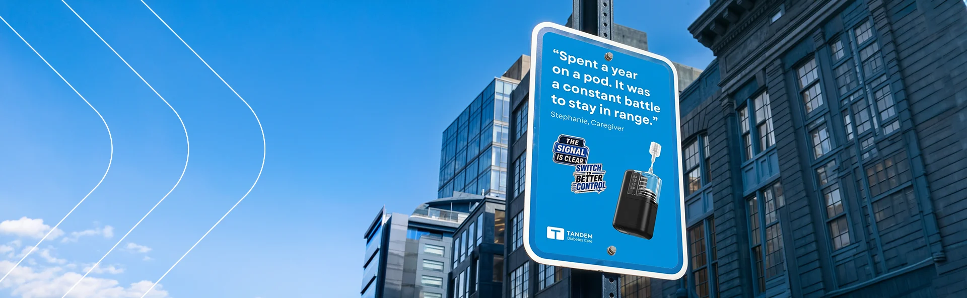 Image depicting a Tandem Mobi advertisement in a city view