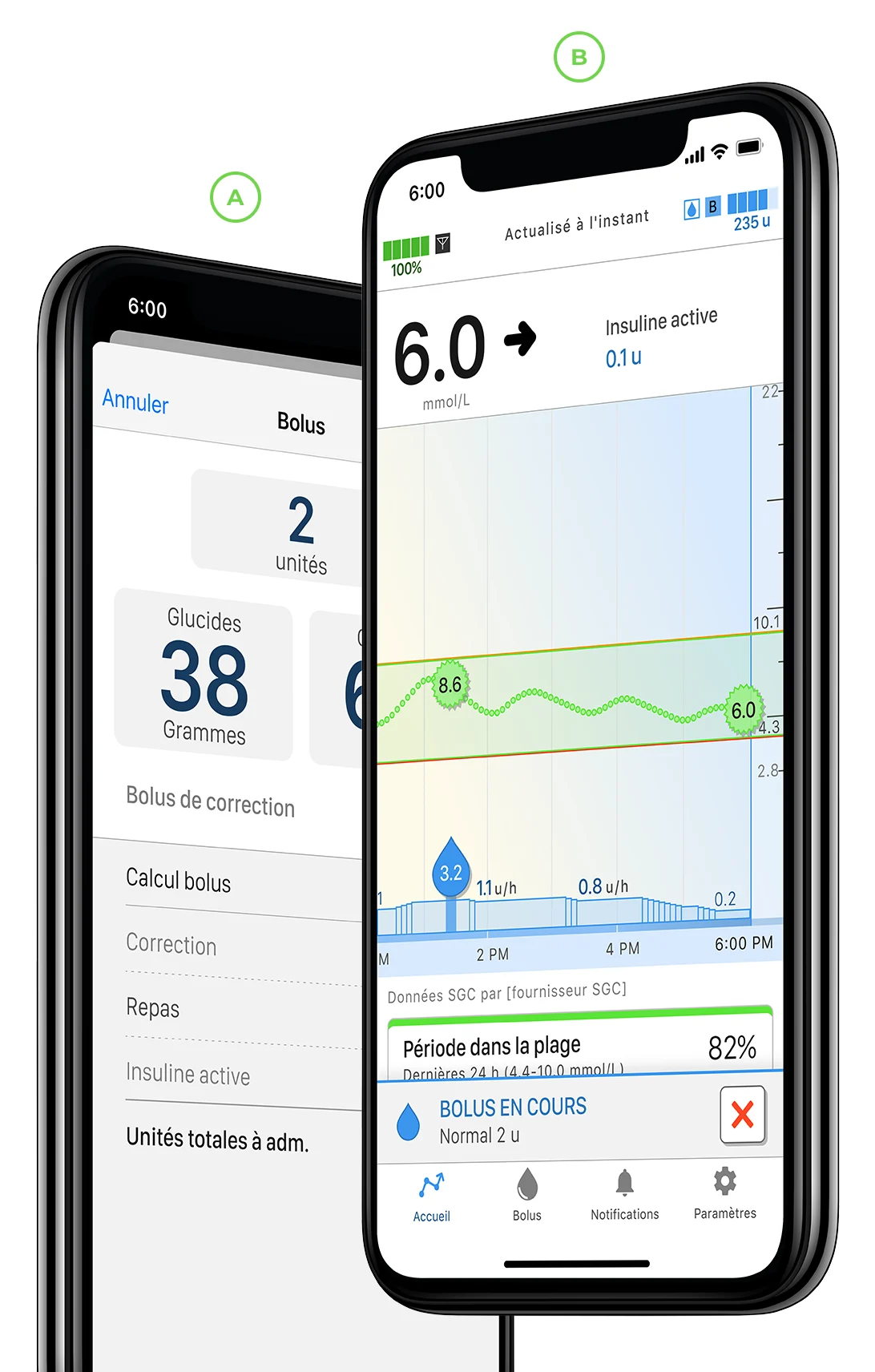 Mobile app screens