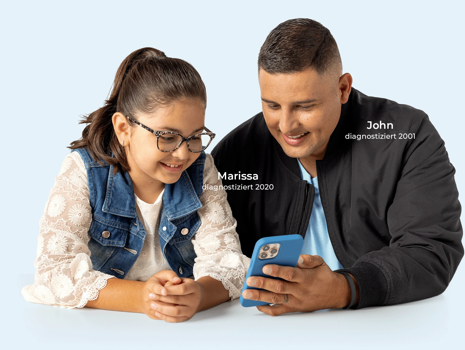 Marissa (diagnosed 2020) and John (diagnosed 2001)