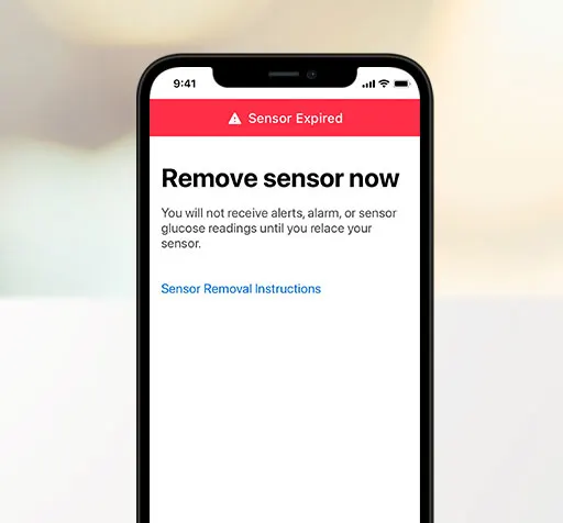 Dexcom G6 App showing the Sensor Expired notification screen